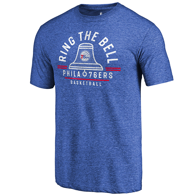 Philadelphia 76ers Fanatics Branded Hometown Collection Ring the Bell Tri-Blend T-Shirt