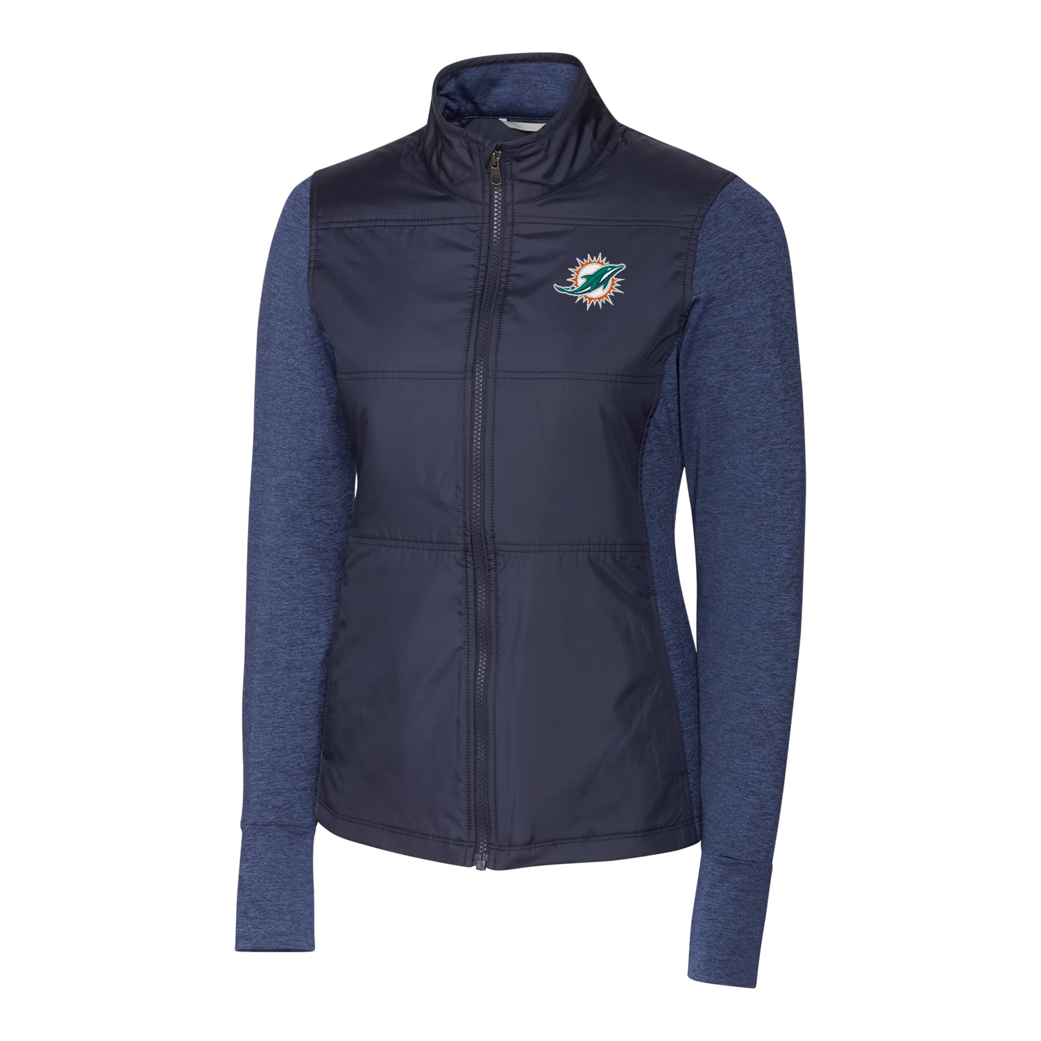 Women's Cutter & Buck Navy Miami Dolphins Stealth Full-Zip Jacket