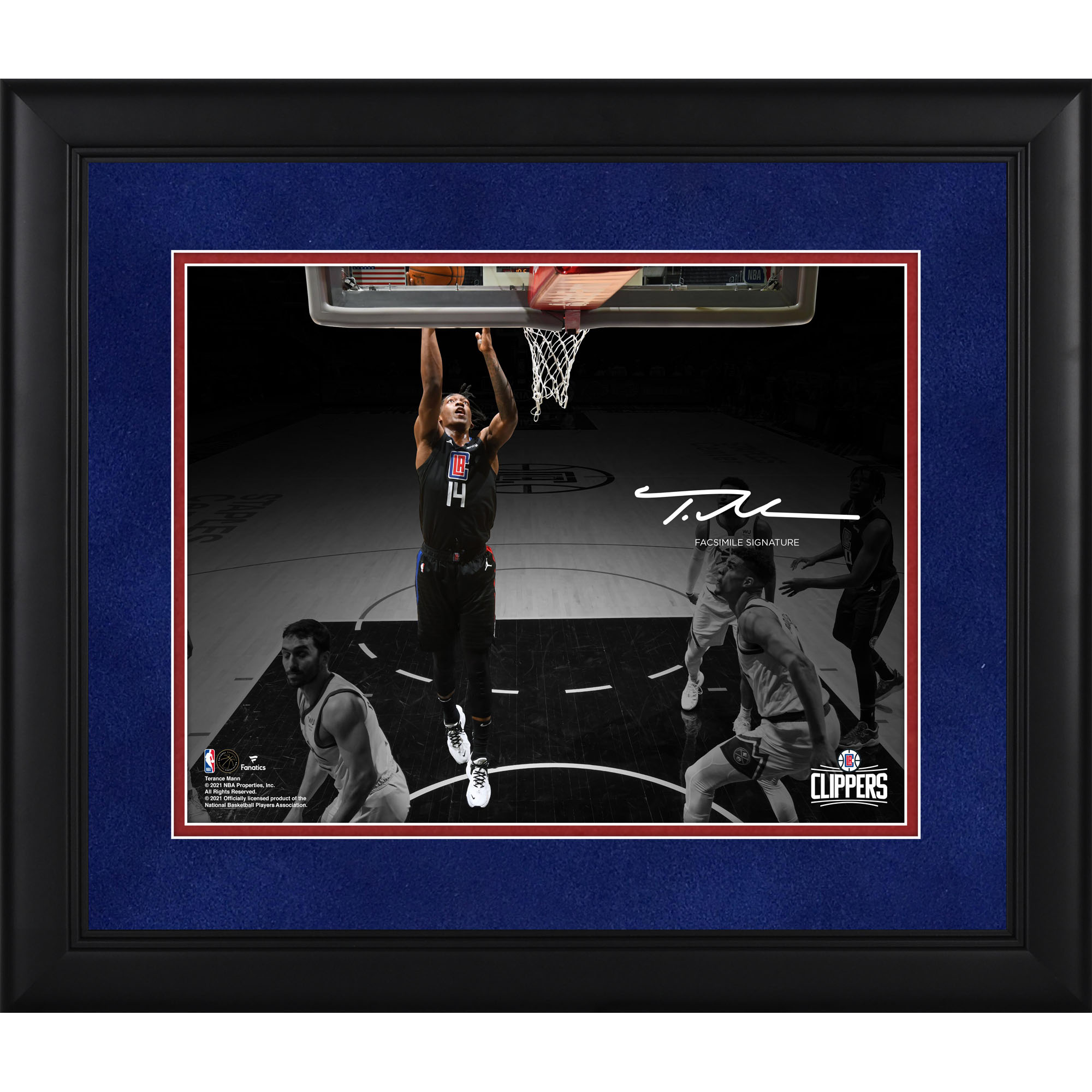 Terance Mann LA Clippers Facsimile Signature Framed 11" x 14" Spotlight Photograph