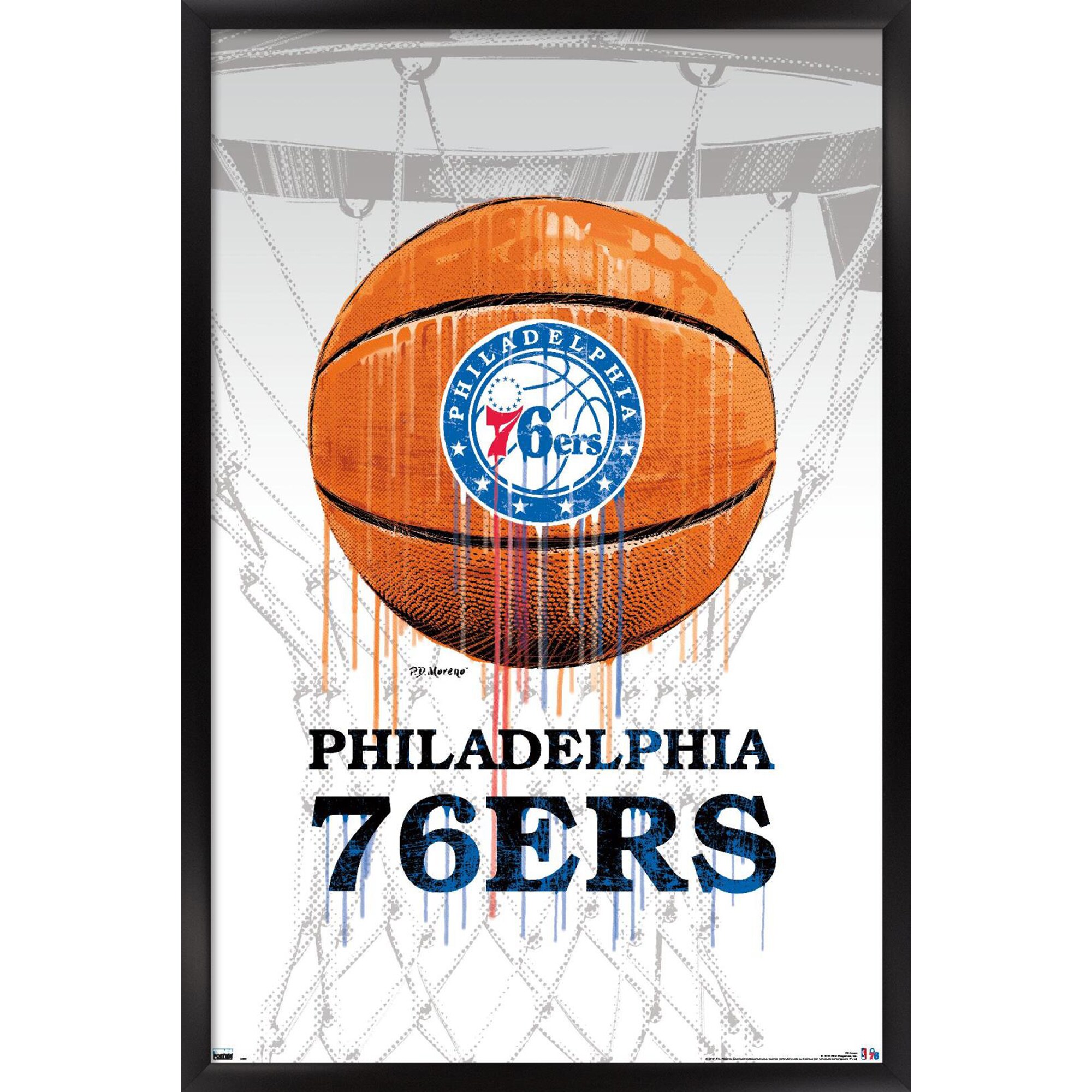 Philadelphia 76ers 35" x 24" Framed Poster