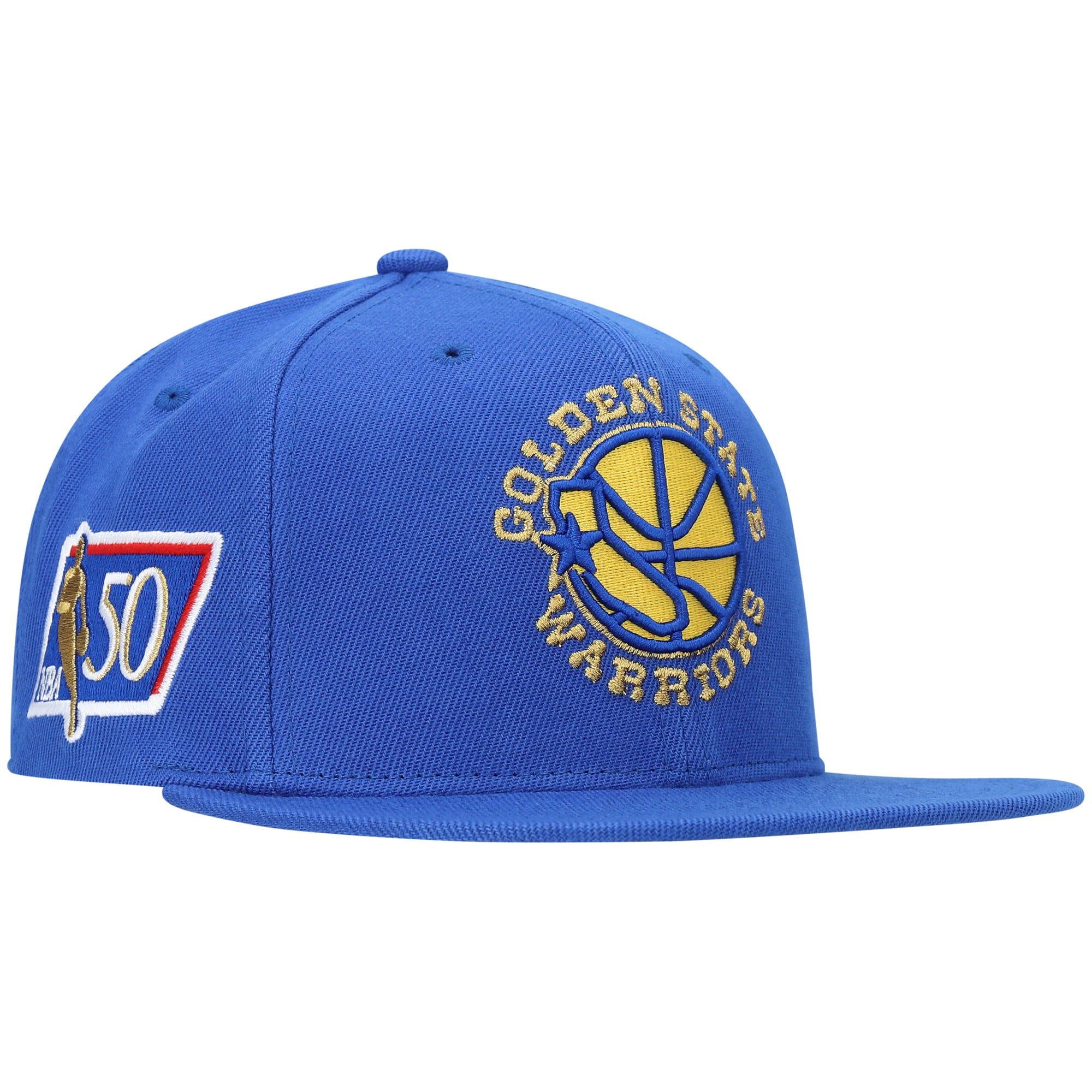 Men's Mitchell & Ness Royal Golden State Warriors 50th Anniversary Snapback Hat