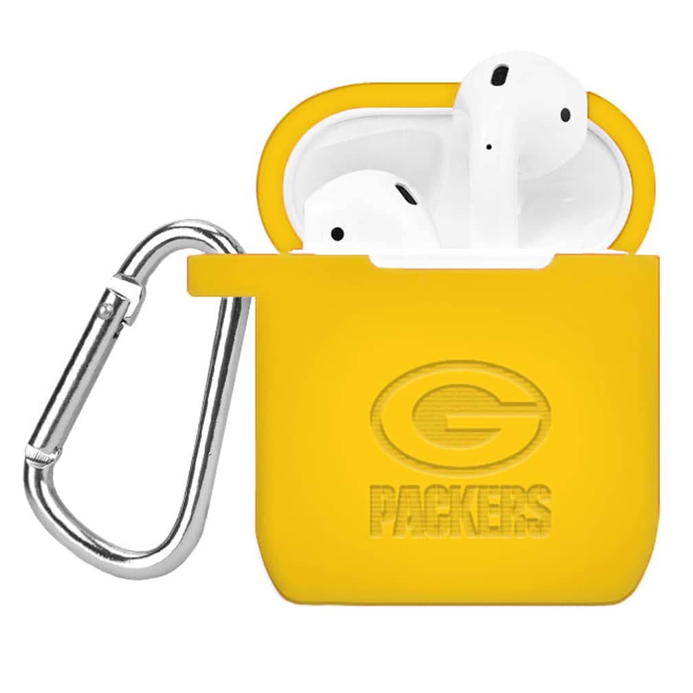 Gold Green Bay Packers Debossed Silicone AirPods Case Cover
