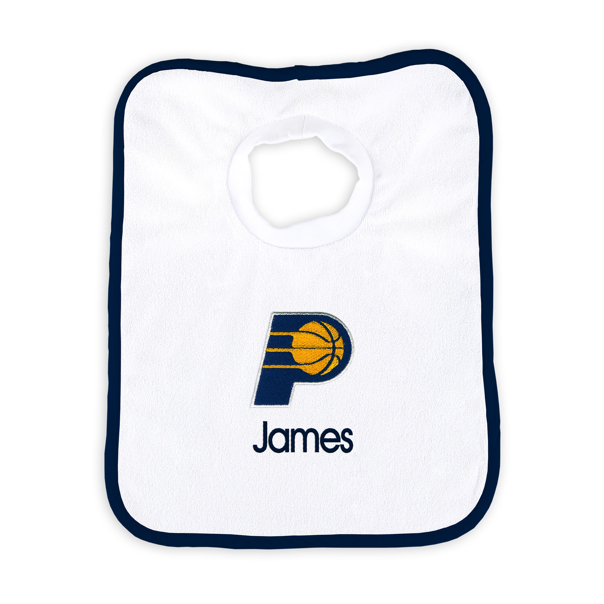 Newborn & Infant White Indiana Pacers Personalized Bib