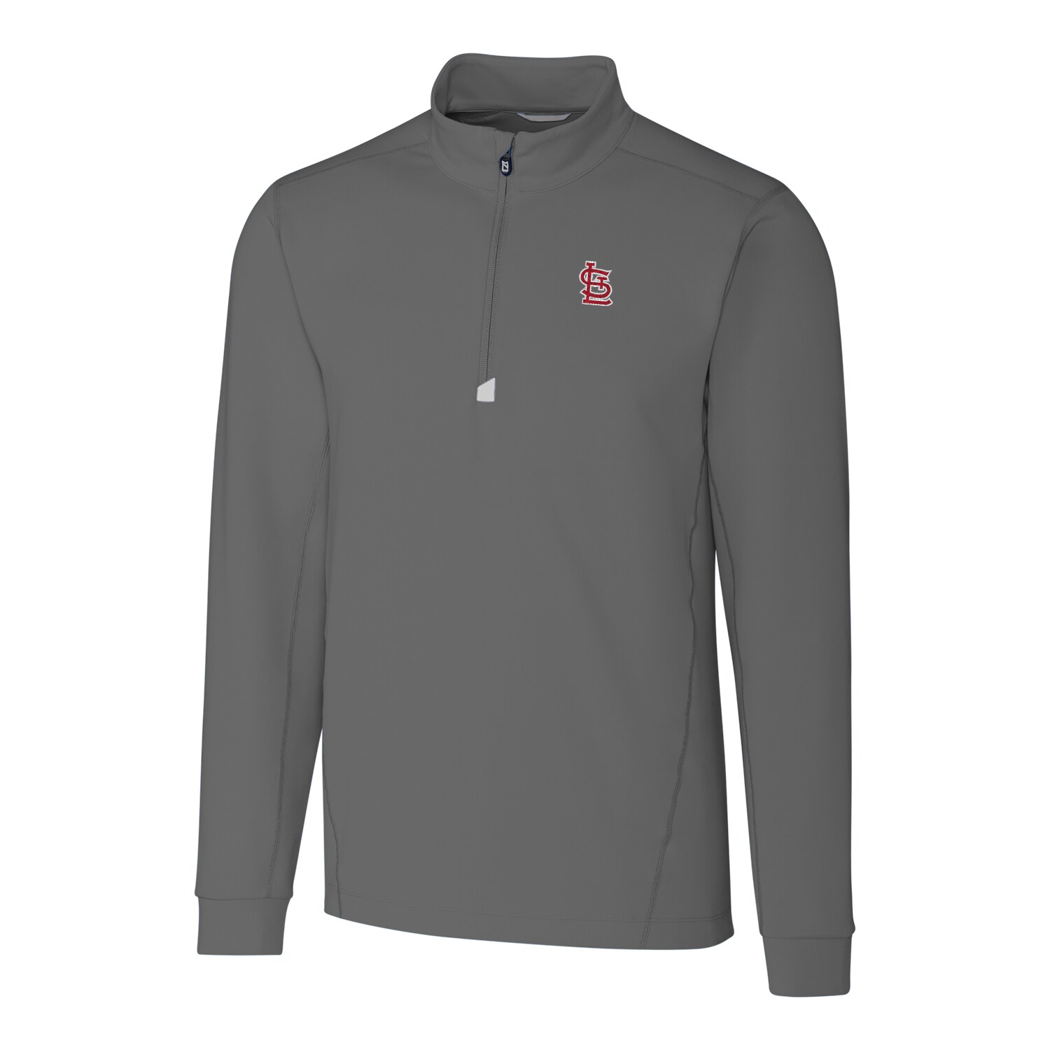 Men's Cutter & Buck Gray St. Louis Cardinals Big & Tall Traverse Half-Zip Pullover Jacket
