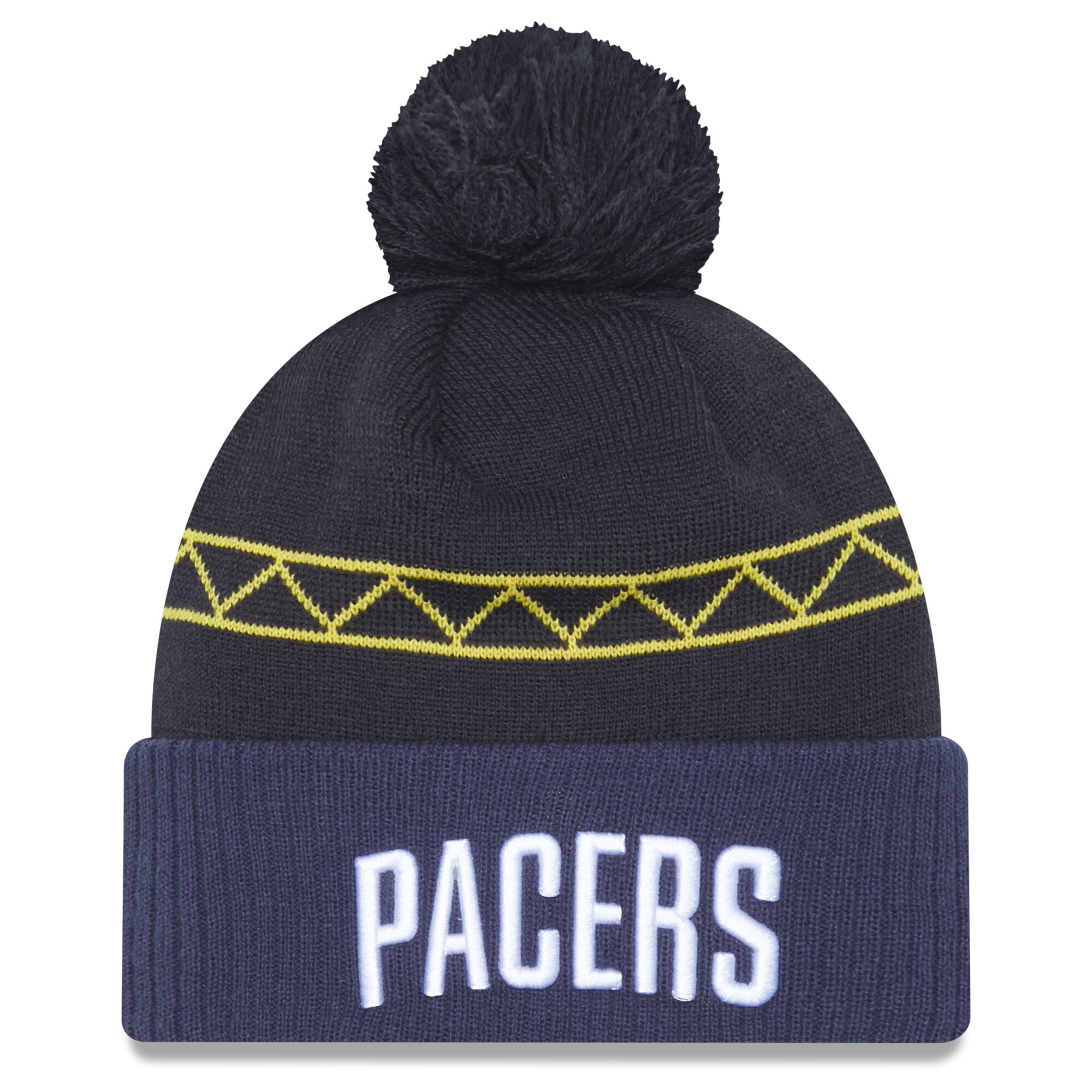 Men's New Era Navy Indiana Pacers 2022/23 City Edition Official Cuffed Pom Knit Hat