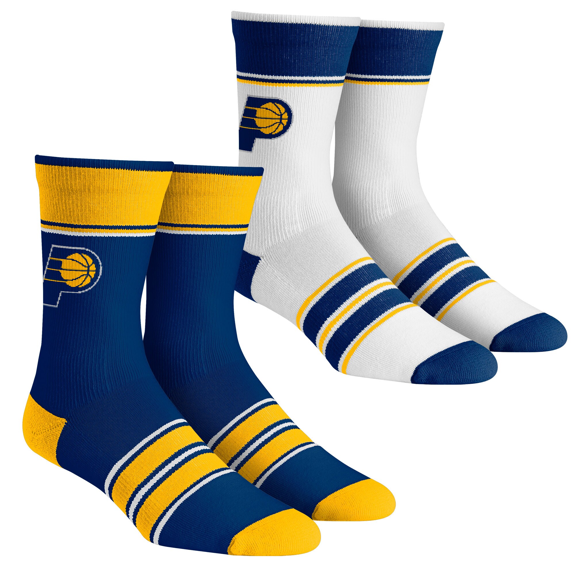Youth Rock Em Socks Indiana Pacers Multi-Stripe 2-Pack Team Crew Sock Set