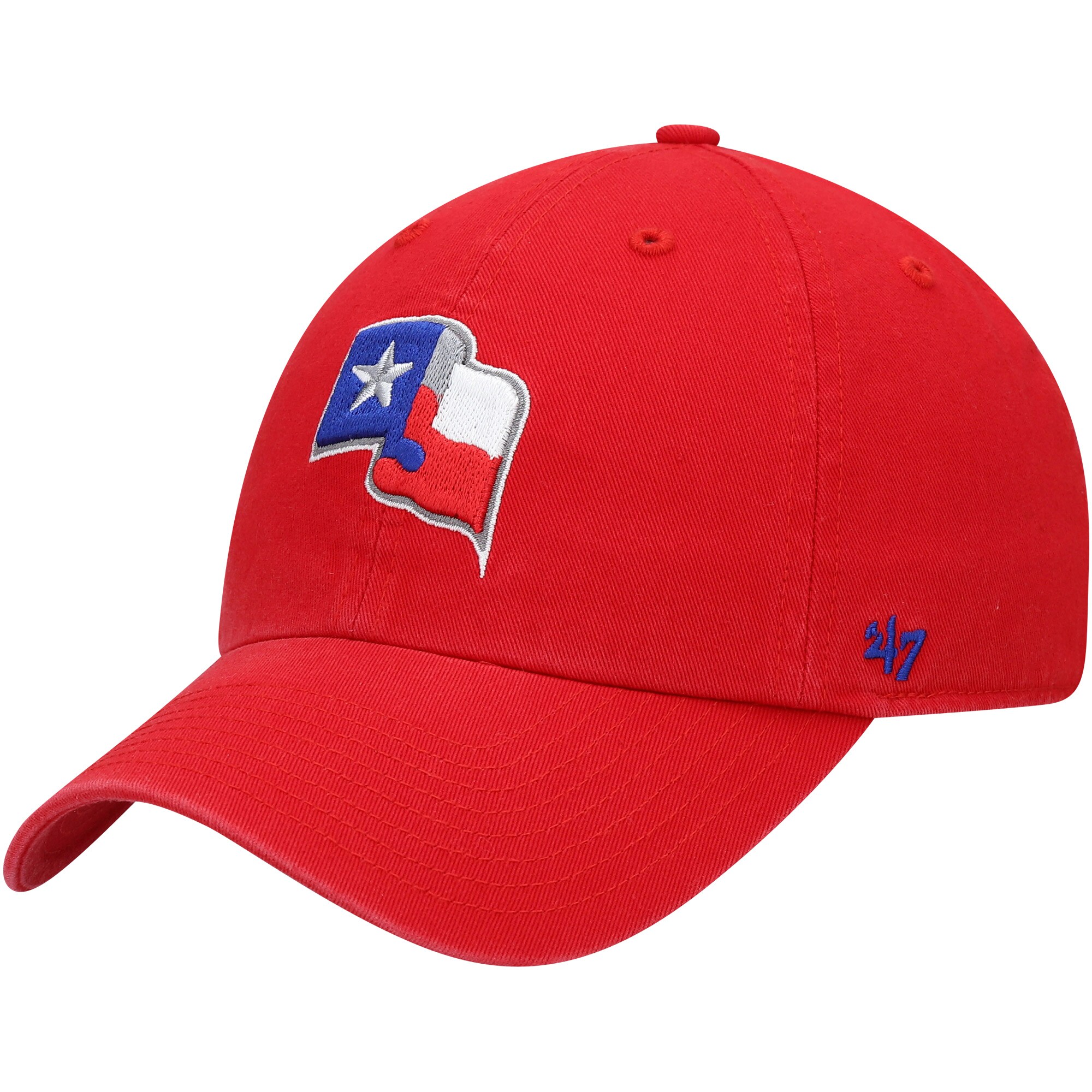 Men's '47 Red Texas Rangers Flag Clean Up Adjustable Hat