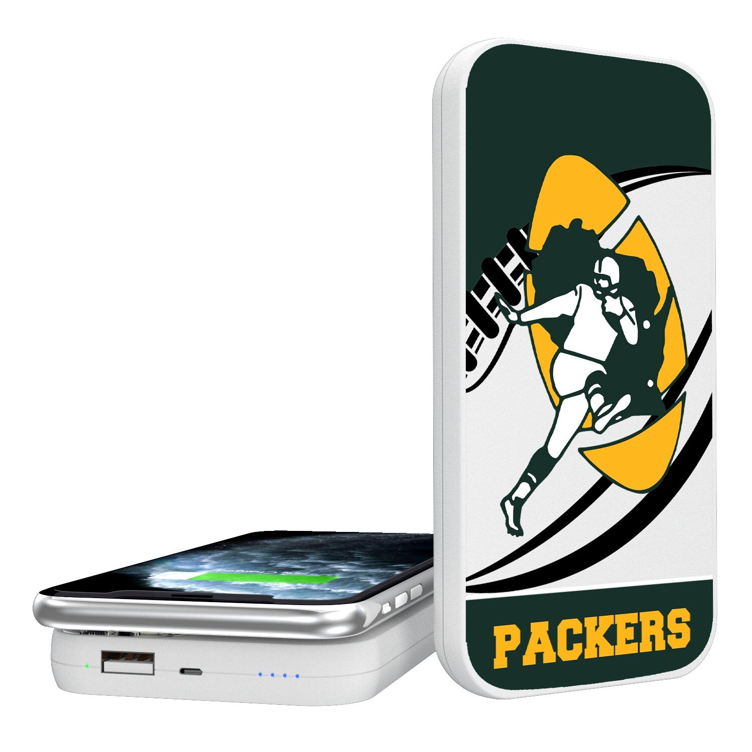 Green Bay Packers 5000 mAh Passtime Design Wireless Power Bank