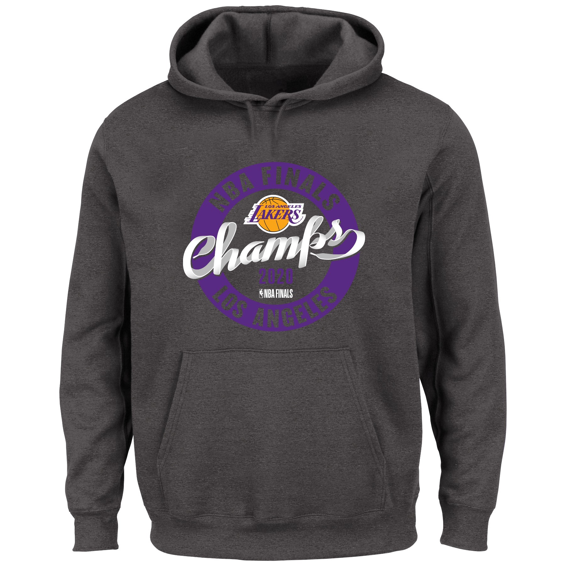 Men's Fanatics Branded Heather Gray Los Angeles Lakers 2020 NBA Finals Champions Zone Big & Tall Pullover Hoodie