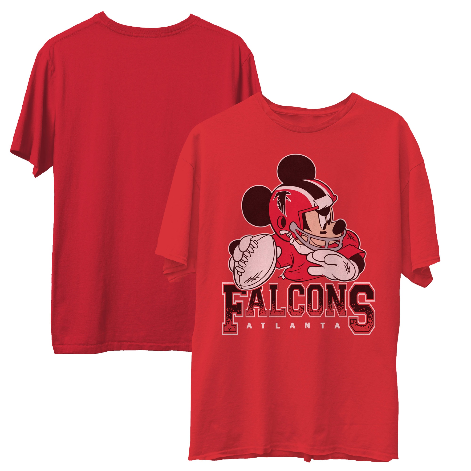 Men's Junk Food Red Atlanta Falcons Disney Mickey QB T-Shirt