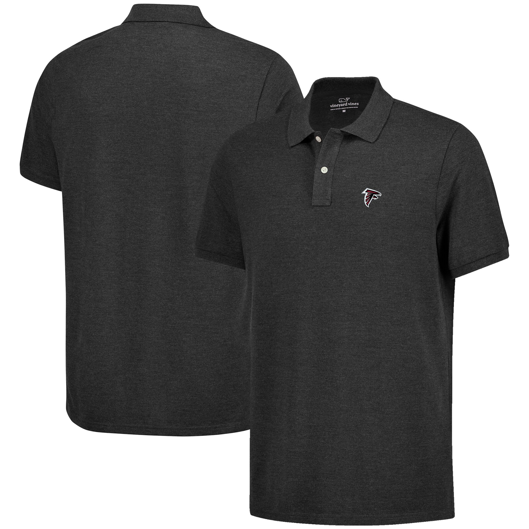 Men's Vineyard Vines Heather Charcoal Atlanta Falcons Logo Stretch Pique Polo