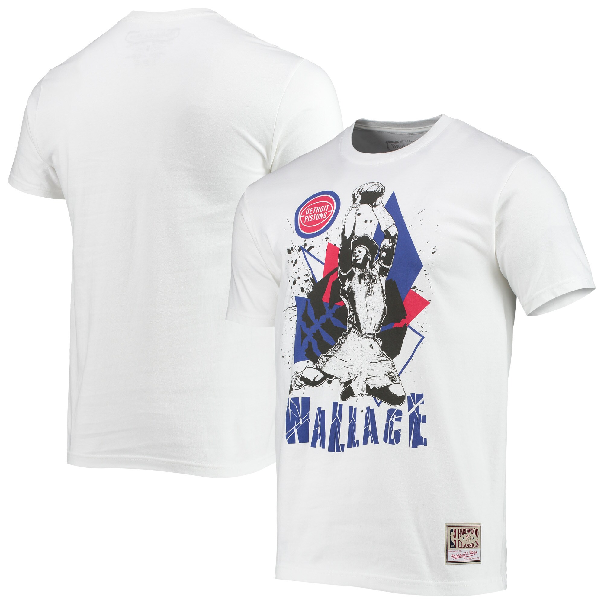 Men's Mitchell & Ness Ben Wallace White Detroit Pistons Suite Sensations Player T-Shirt