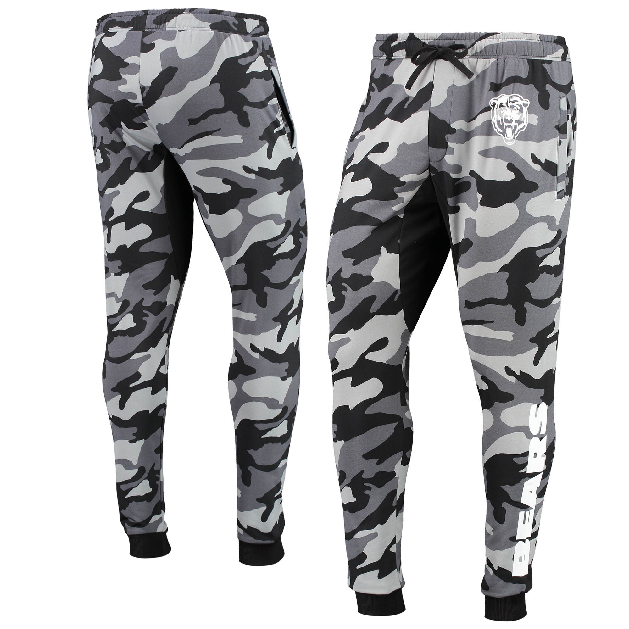 Men%27s FOCO Black Chicago Bears Camo Jogger Pants
