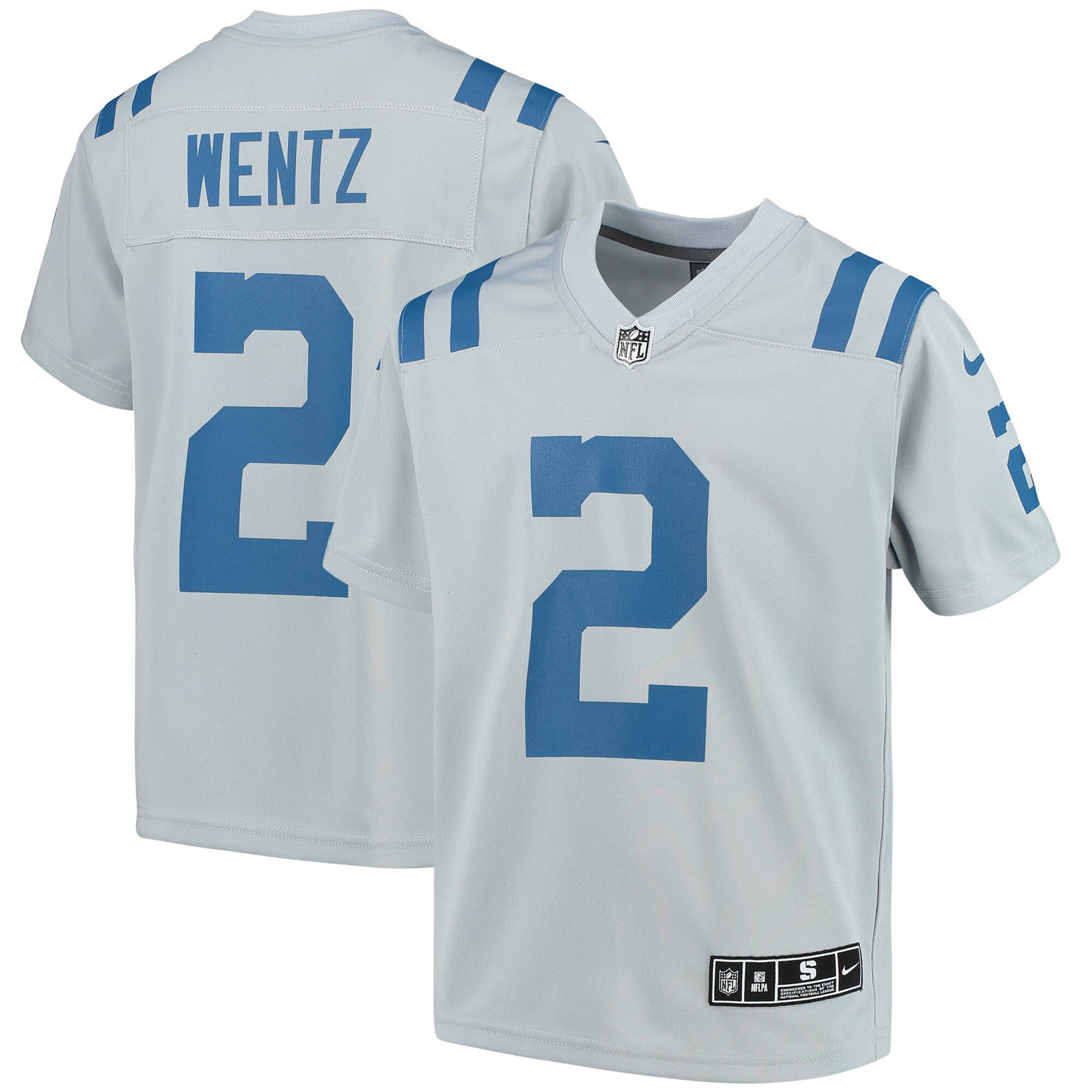 Youth Nike Carson Wentz Gray Indianapolis Colts Inverted Team Game Jersey