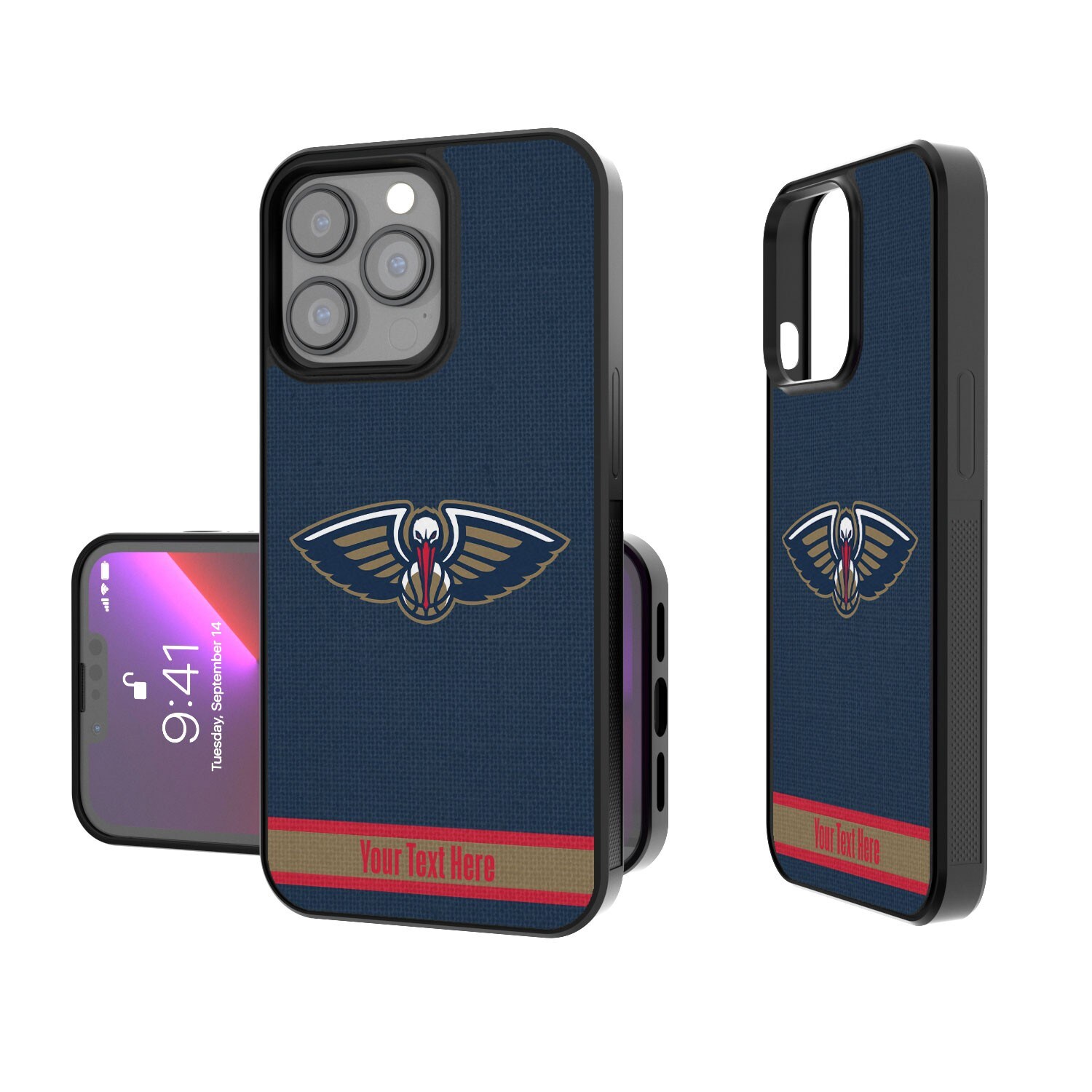 New Orleans Pelicans Personalized Stripe Design iPhone Bump Case