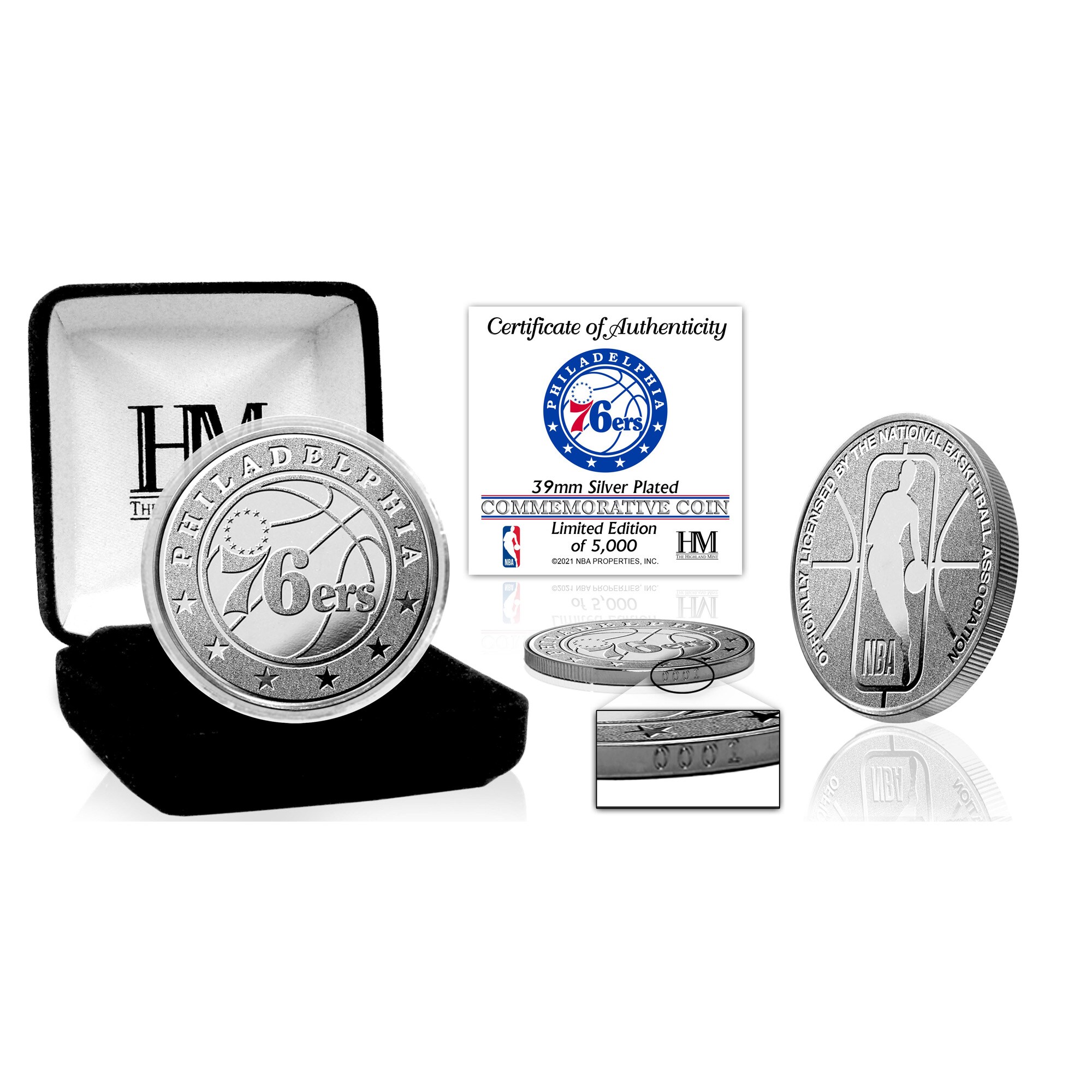 Highland Mint Philadelphia 76ers Silver Mint Coin