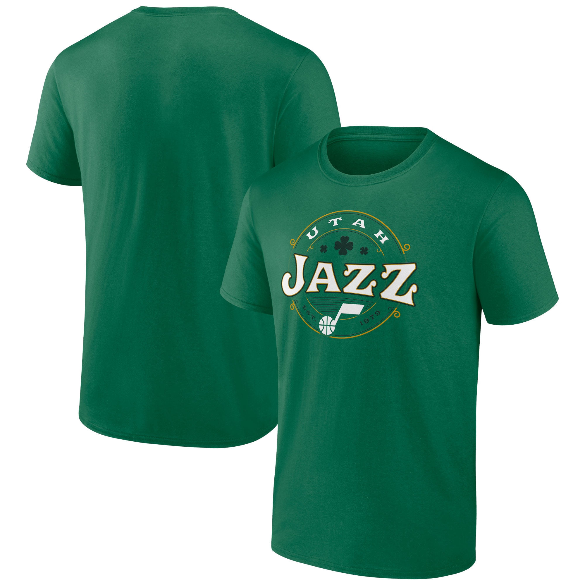 Men's Fanatics Branded Kelly Green Utah Jazz Lucky Team Logo T-Shirt