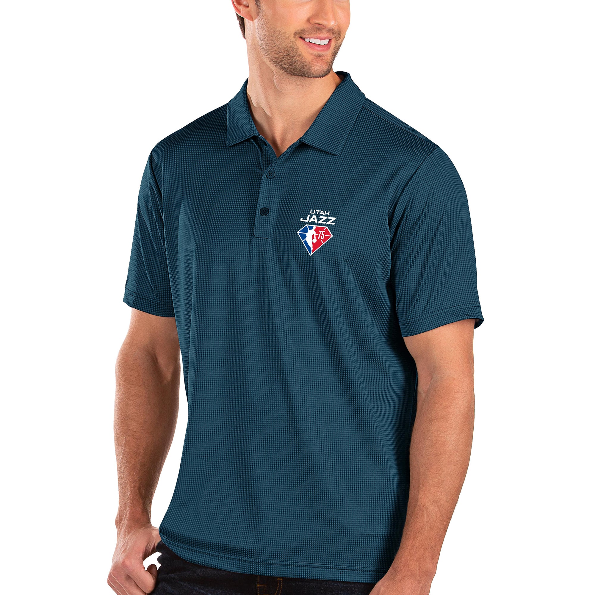Men's Antigua Navy Utah Jazz NBA 75th Anniversary Balance Polo