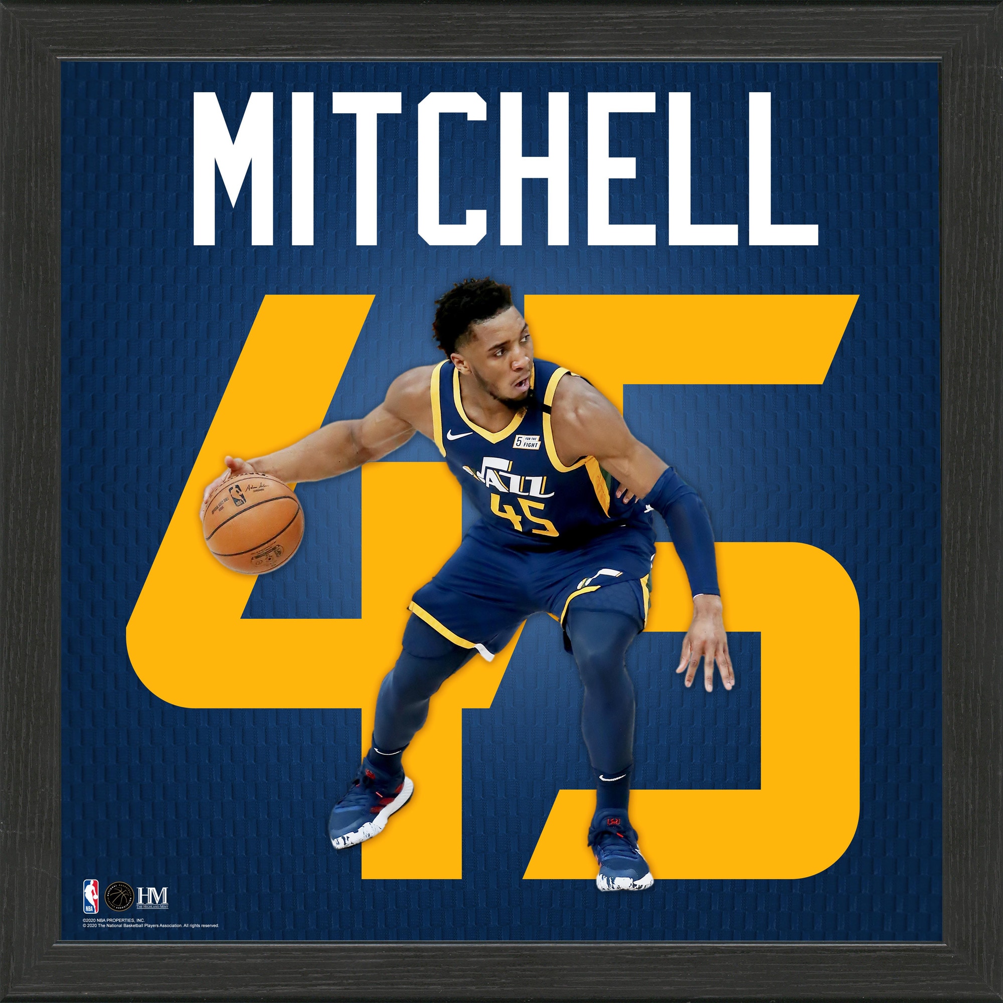 Highland Mint Donovan Mitchell Utah Jazz 13'' x 13'' Impact Jersey Framed Photo