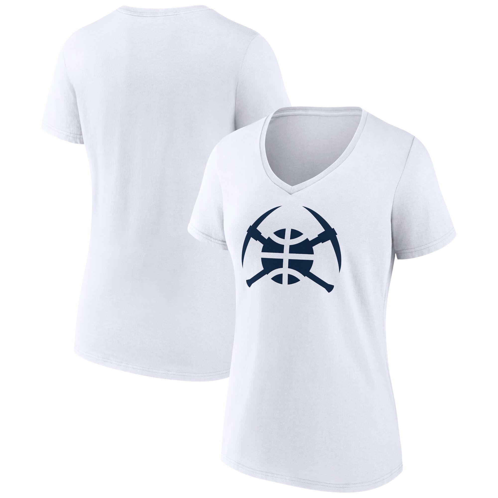 Women's Fanatics Branded White Denver Nuggets Alternate Logo V-Neck T-Shirt