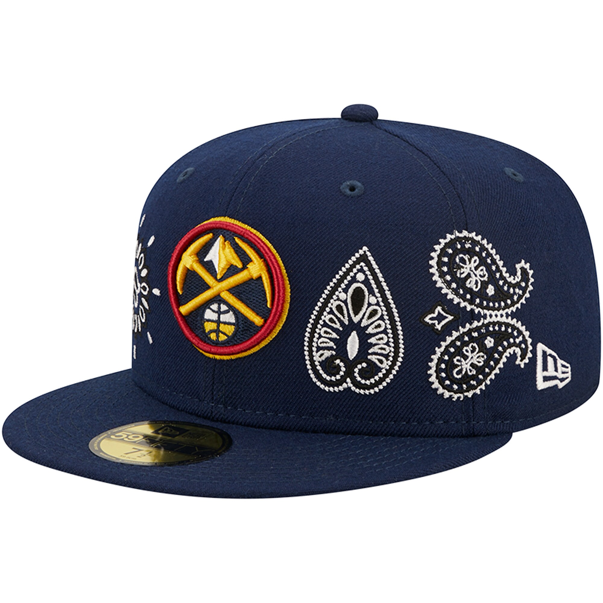 Men's New Era Navy Denver Nuggets Paisley 59FIFTY Fitted Hat