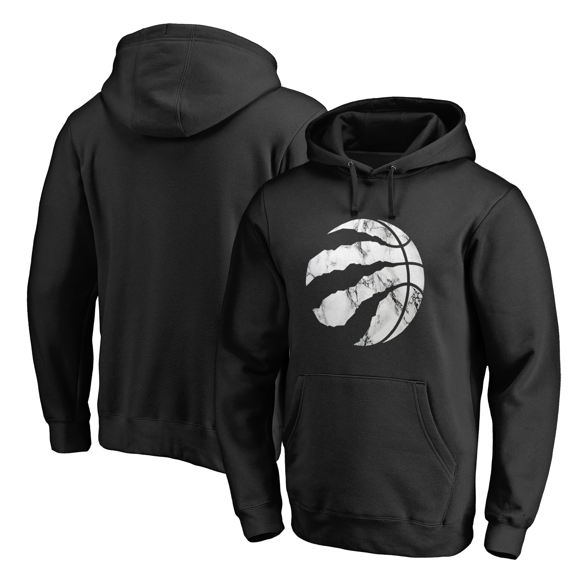 Men's Fanatics Branded Black Toronto Raptors Marble Logo Pullover Hoodie