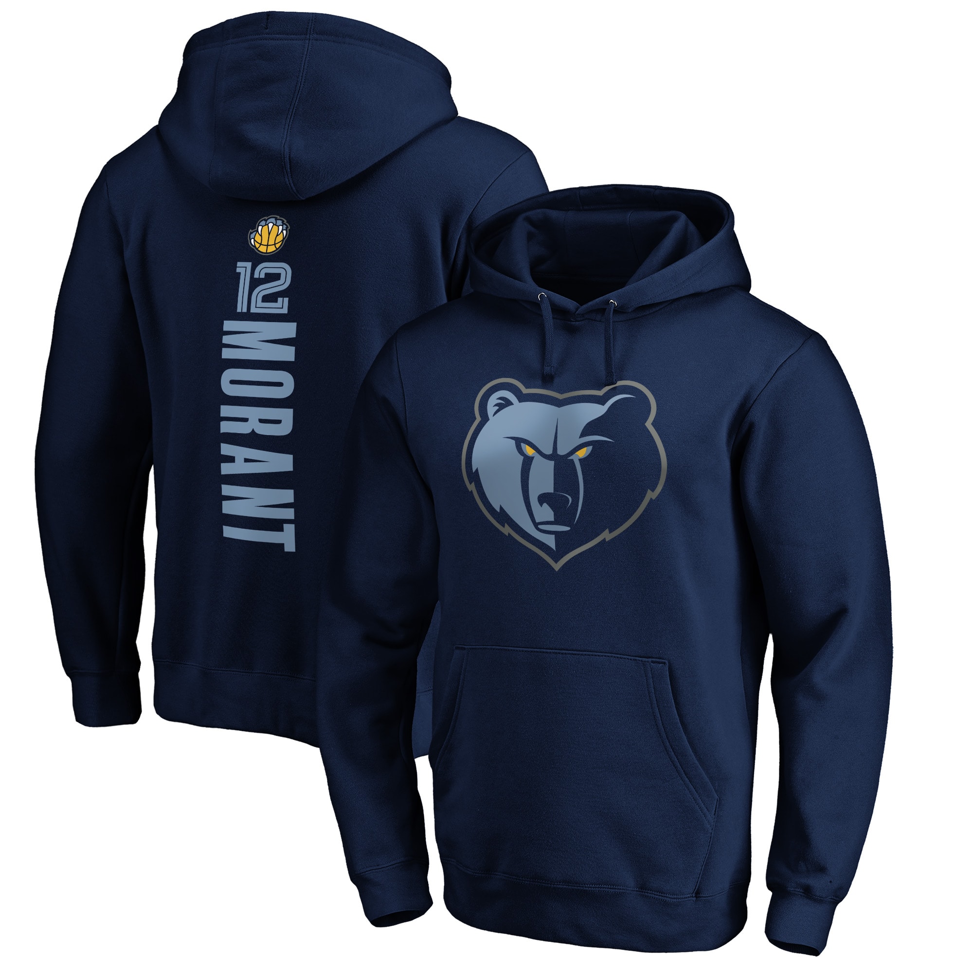 Men's Fanatics Branded Ja Morant Navy Memphis Grizzlies Playmaker Name & Number Pullover Hoodie