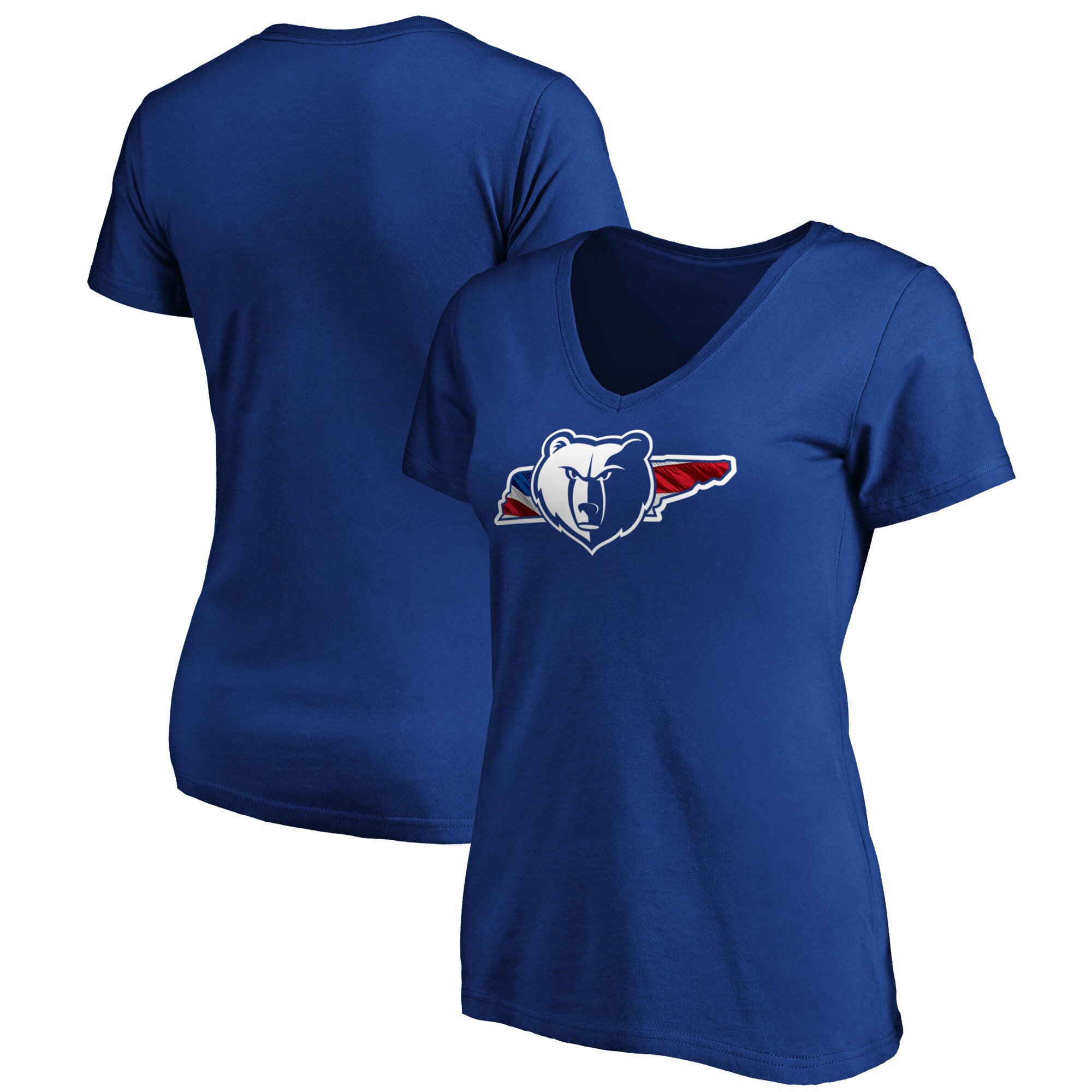 Women's Fanatics Branded Royal Memphis Grizzlies Banner State V-Neck T-Shirt