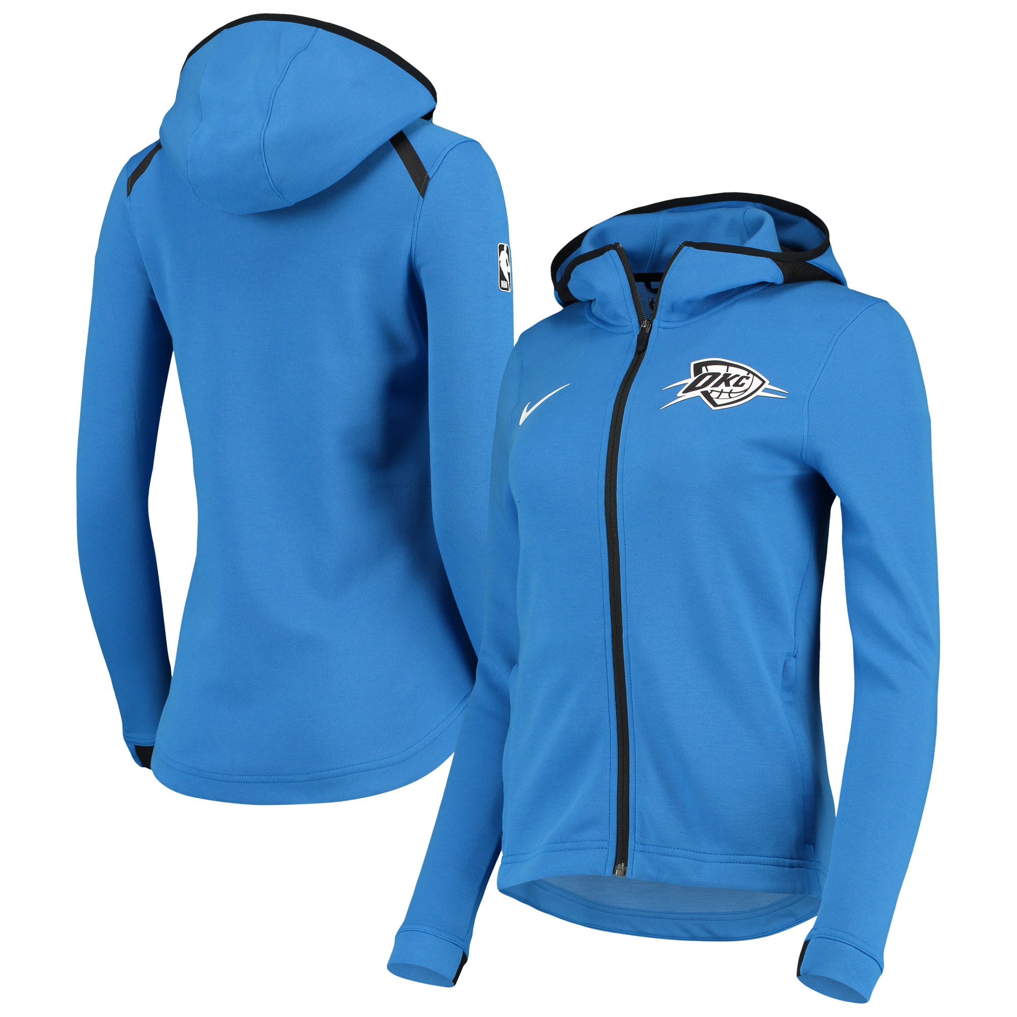 Women's Nike Blue Oklahoma City Thunder Showtime Full-Zip Performance Hoodie Jacket