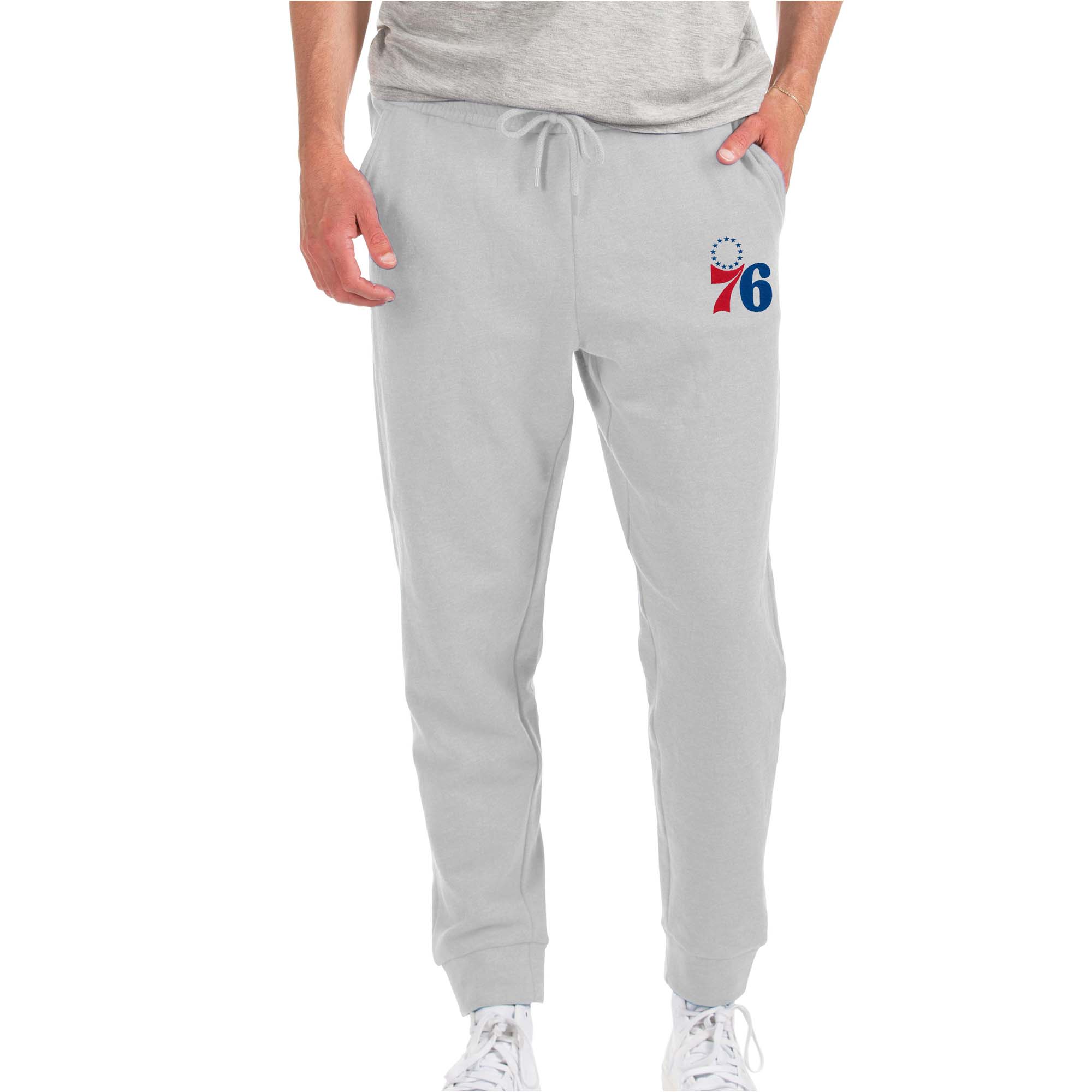 Men's Antigua Heathered Gray Philadelphia 76ers Action Jogger Pants