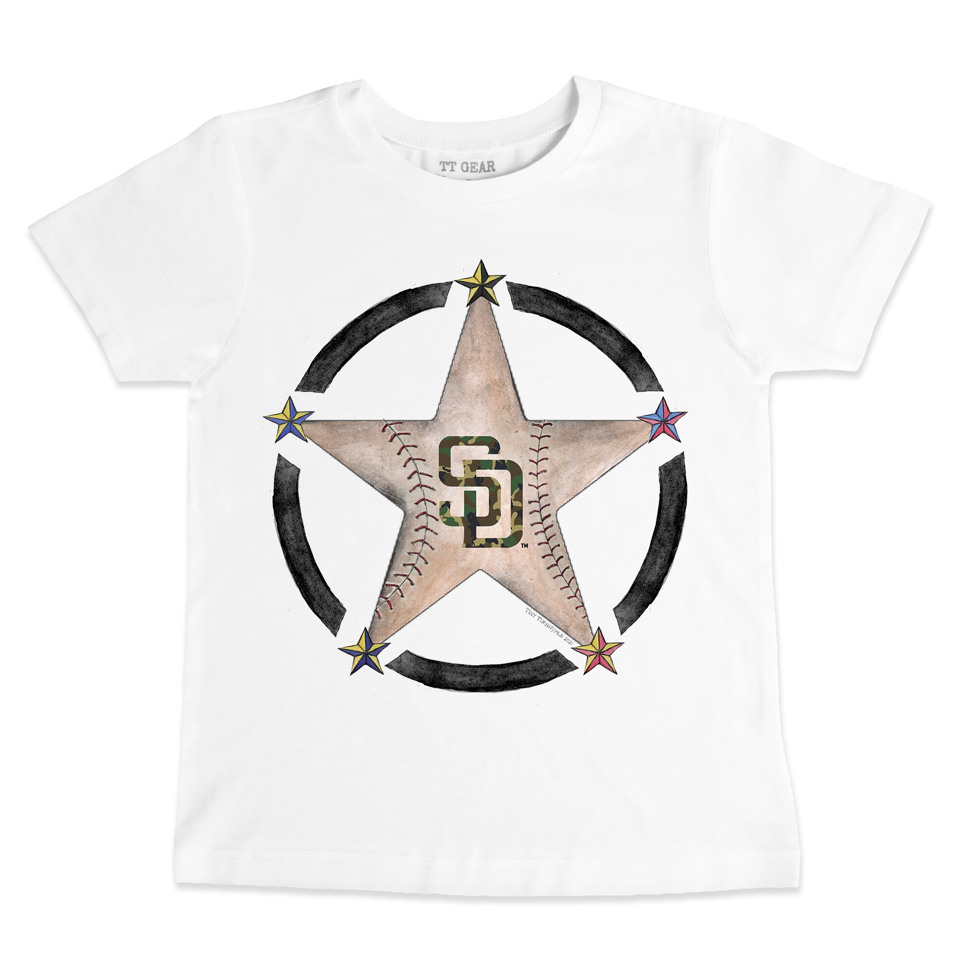 Infant Tiny Turnip White San Diego Padres Military Star T-Shirt