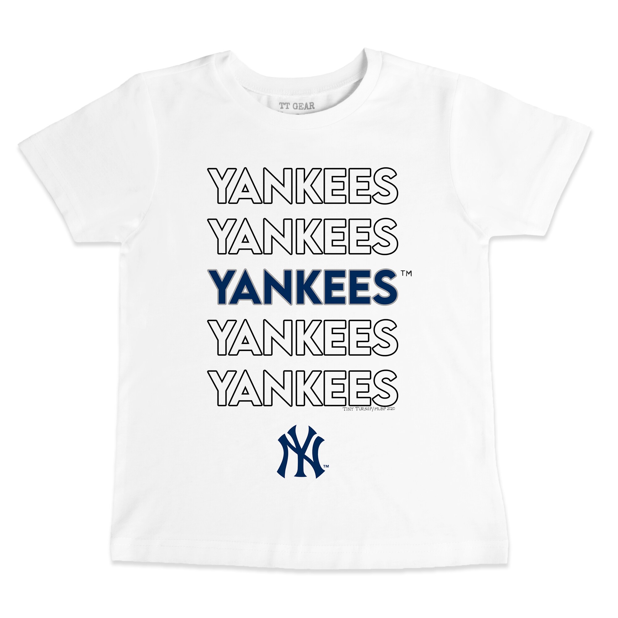 Toddler Tiny Turnip White New York Yankees Stacked T-Shirt
