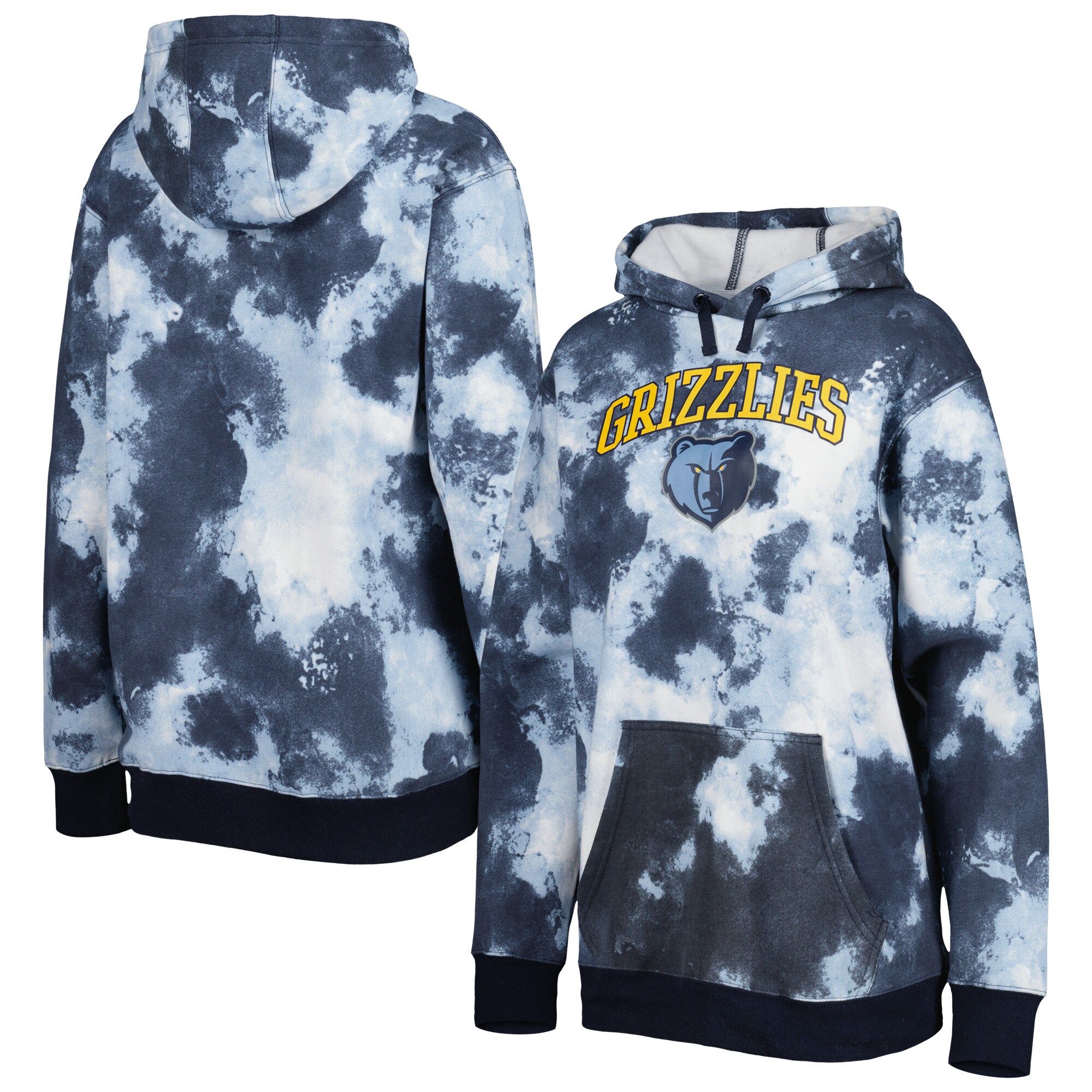 Women's Navy Memphis Grizzlies Team Tie-Dye Pullover Hoodie