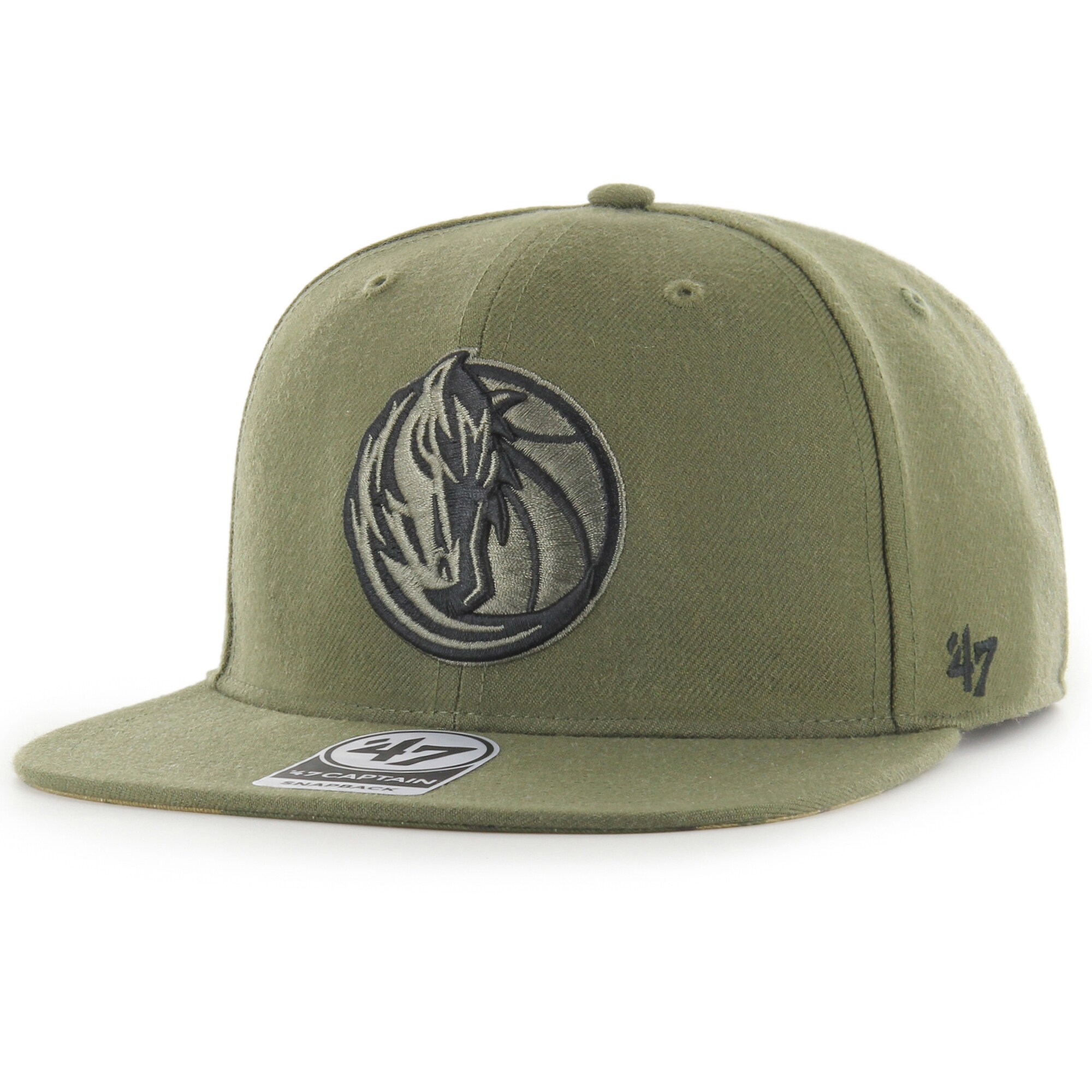 Men's '47 Olive Dallas Mavericks Ballpark Camo Captain Snapback Hat