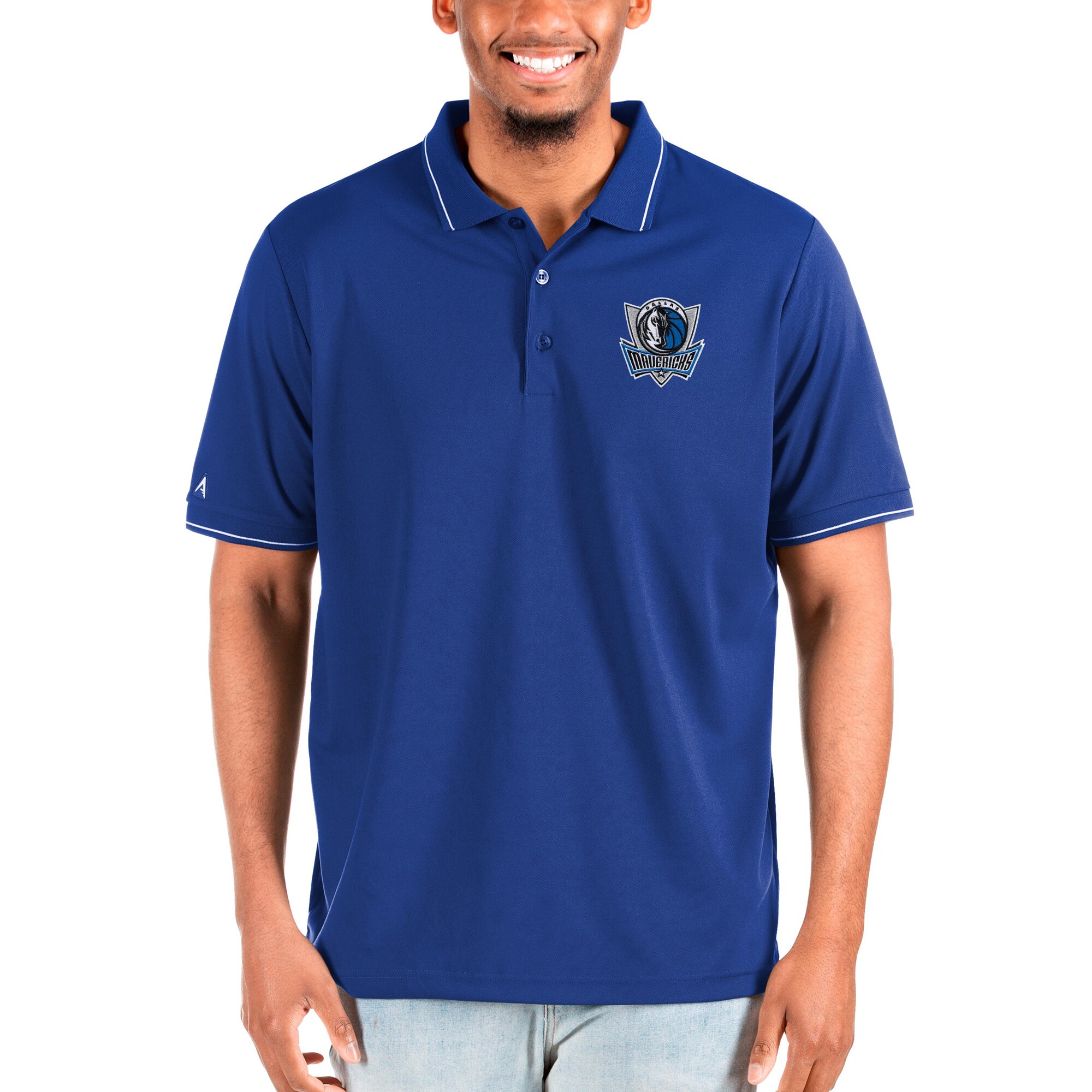 Men's Antigua Blue Dallas Mavericks Big & Tall Affluent Polo